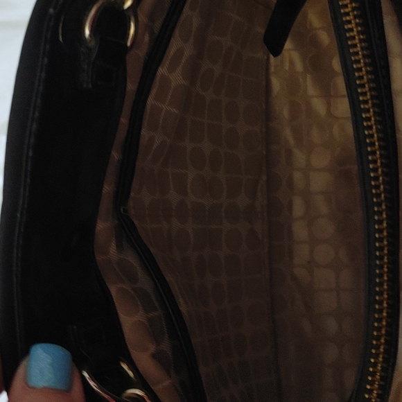 Kate Spade Elena Black Nylon & Patent Leather Shoulder Hobo Handbag - Picture 9 of 11